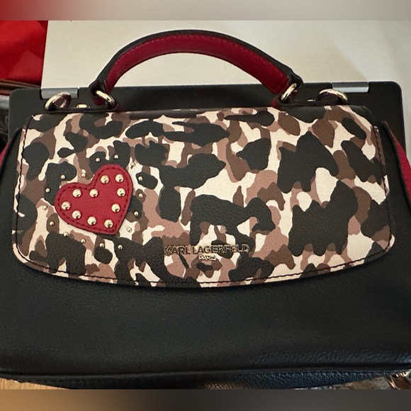 NWOT Karl Lagerfeld Top Handle bag w/ Crossbody strap and KL signature inside - Picture 4 of 12